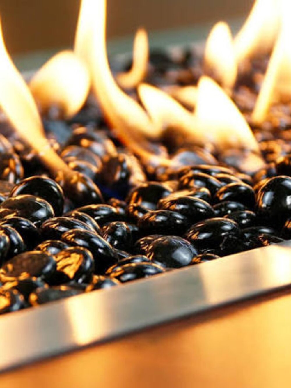 New Fire Pit Essentials Glass Beads for Fireplace Fire Pit ¾"  Black 3½ lbs
